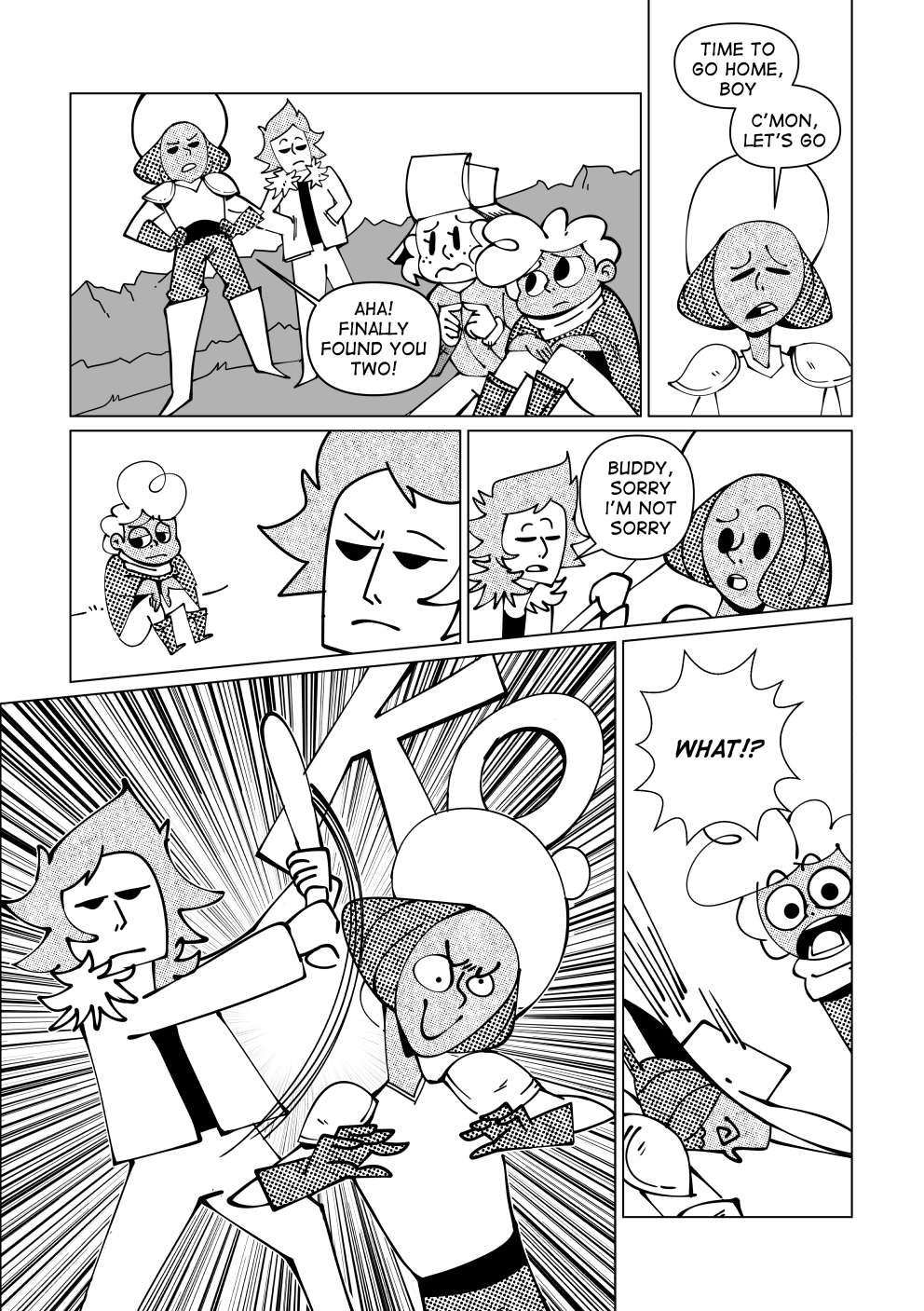 The guard and Vincent catch up to Nate and Marissa. The guard says: “Aha! Finally found you two! Time to go home boy. Come on, let’s get going.” Vincent takes a look at Nate and turns to the guard, grabbing his baton from his belt. Vincent says to him: “Buddy, sorry I’m not sorry.” Then, he smacks the guards head from behind, knocking him out. Nate exclaims, surprised: “What!?”